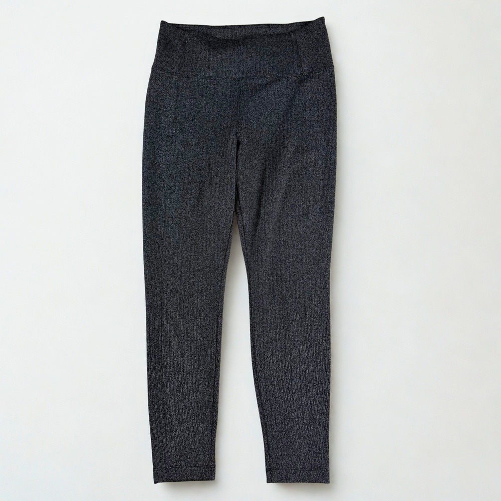Athleta Delancey Herringbone Leggings Womens Size M Grey High Rise Performance